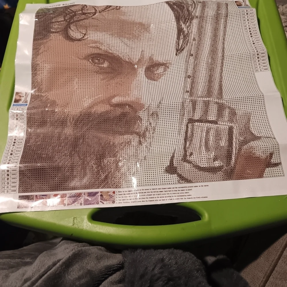 The Walking Dead Diamond Painting Kit with Rick Looking Intense Portrait 40x40